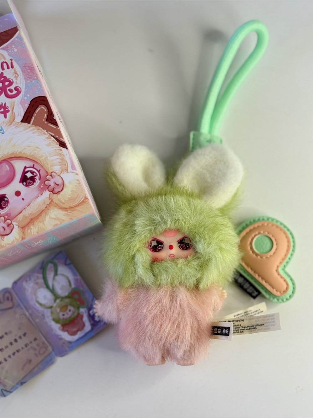 Baby three super mini  Bunny Plush Keychain. Letter P. Confirmed